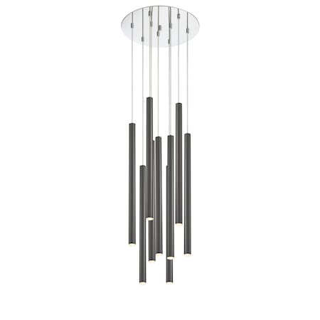 Z-Lite Forest 9 Light Island/Billiard, Chrome & Pearl Black 917MP24-PBL-LED-9RCH